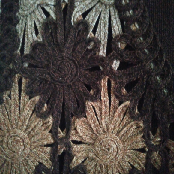 Kroshetta Crochet Lace vest brown NWNT size L - Picture 4 of 7